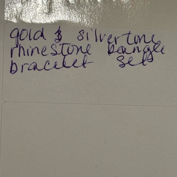 Bangle bracelet silver and gold tone rhinestone-Set - Picture 9 of 9